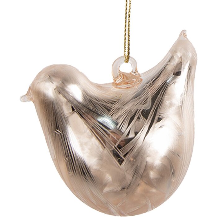 Clayre & Eef 6GL4454 Decorazione da appendere Uccello Oro 7x4x6 cm