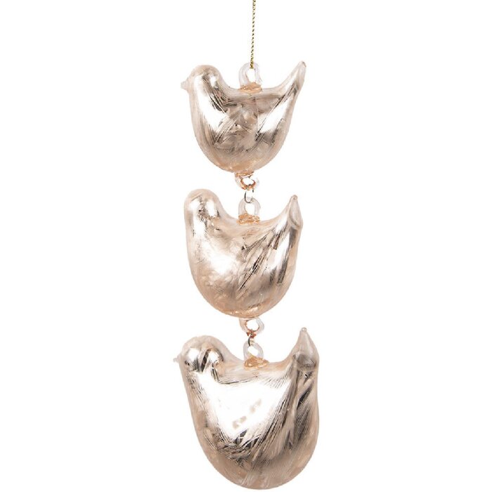 Clayre & Eef 6GL4456 Uccelli appesi Decorazione Beige 7x5x16 cm