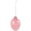 Clayre & Eef 6GL4457 Ciondolo Uovo di Pasqua in vetro rosa Ø 6x9 cm