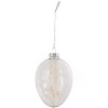Clayre & Eef 6GL4462 Uovo di Pasqua 7x10 cm trasparente con fiori