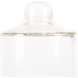 Clayre & Eef 6GL4483 Vaso a campana in vetro con base in legno Ø 13x18 cm