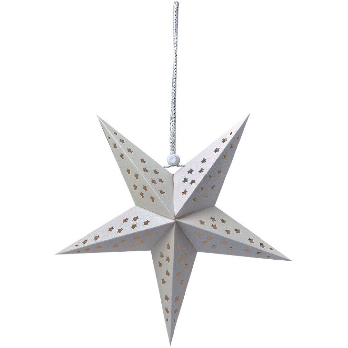 Clayre & Eef 6PA0512SW Decorazione Stella Bianca 30x10x30 cm
