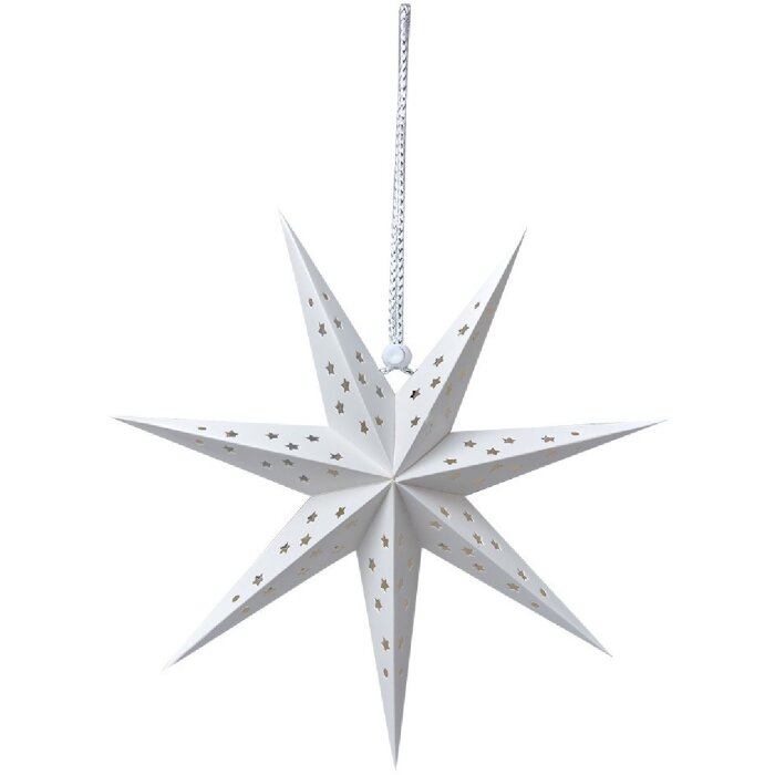 Clayre & Eef 6PA0515S Decorazione Stella Bianca 30x8x30 cm