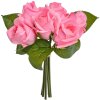 Clayre & Eef 6PL0238 Bouquet di fiori artificiali con 6 rose rosa 16x16x24 cm