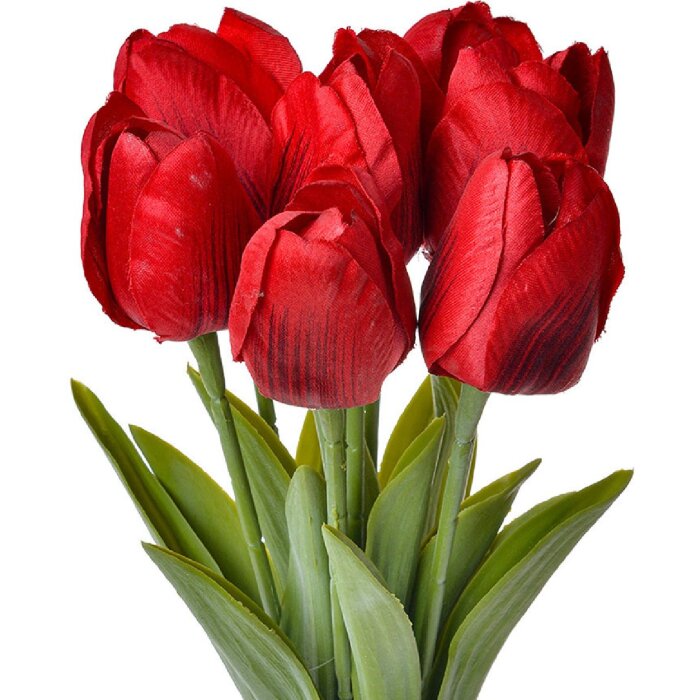 Clayre & Eef 6PL0276 Fiore artificiale Tulipani 10x10x32 cm Rosso