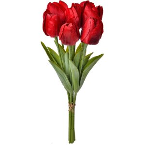 Clayre & Eef 6PL0276 Fiore artificiale Tulipani 10x10x32 cm Rosso