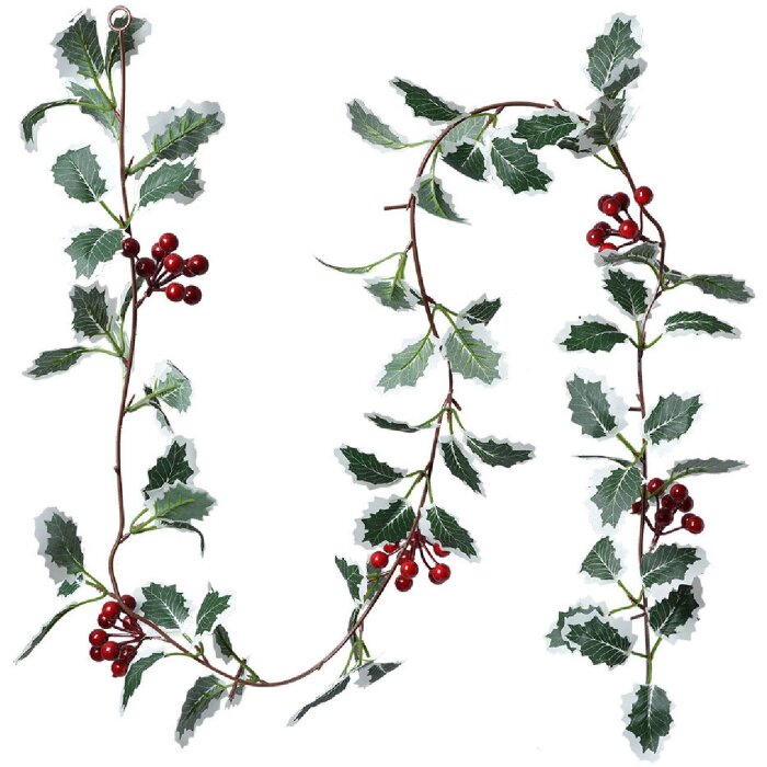 Clayre & Eef 6PL0279 Ghirlanda di fiori artificiali 170 cm Verde Rosso