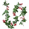 Clayre & Eef 6PL0281 Ghirlanda di fiori artificiali rosso verde 180 cm