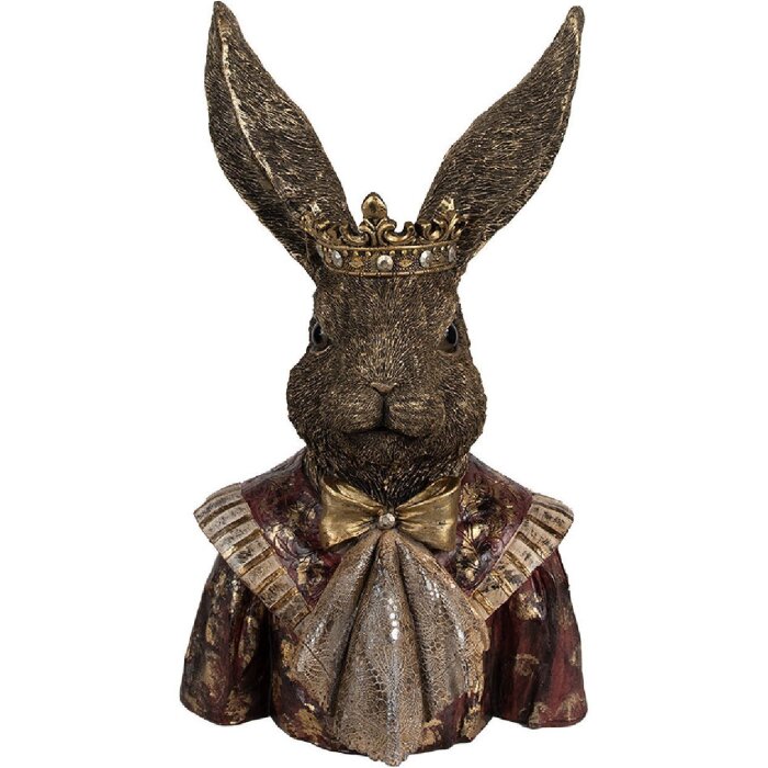 Clayre & Eef 6PR4139 Decorazione Coniglio con corona 23x18x40 cm