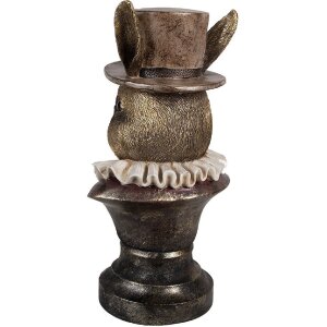 Clayre & Eef 6PR4140 Decorazione coniglio 19x16x35 cm bronzo antico