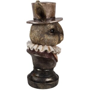 Clayre & Eef 6PR4140 Decorazione coniglio 19x16x35 cm bronzo antico