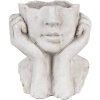 Clayre & Eef 6TE0498L Vaso da fiori Face 20x17x22 cm Grigio