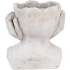 Clayre & Eef 6TE0498L Vaso da fiori Face 20x17x22 cm Grigio