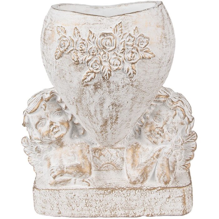 Clayre & Eef 6TE0508 Vaso di fiori Angel 23x13x25 cm Bianco Vintage