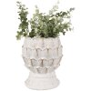 Clayre & Eef 6TE0510M Vaso da fiori bianco Ø 15x18 cm