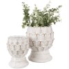 Clayre & Eef 6TE0510M Vaso da fiori bianco Ø 15x18 cm