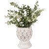 Clayre & Eef 6TE0510S Vaso da fiori bianco Ø 11x13 cm