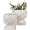 Clayre & Eef 6TE0511M Vaso da fiori bianco Ø 18x17 cm