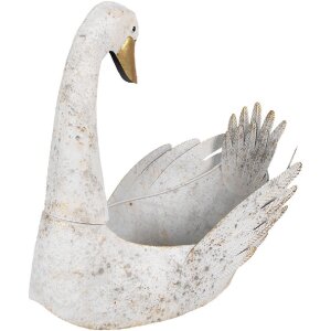 Clayre & Eef 6Y5513 Portapiante Cigno Bianco 44x26x43 cm