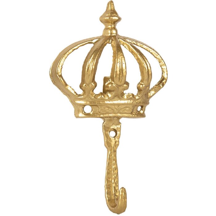 Clayre & Eef 6Y5547 Gancio a muro Corona Oro 10x3x17 cm