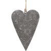 Clayre & Eef 6Y5569S Decorazione cuore appeso Grigio 11x2x8 cm