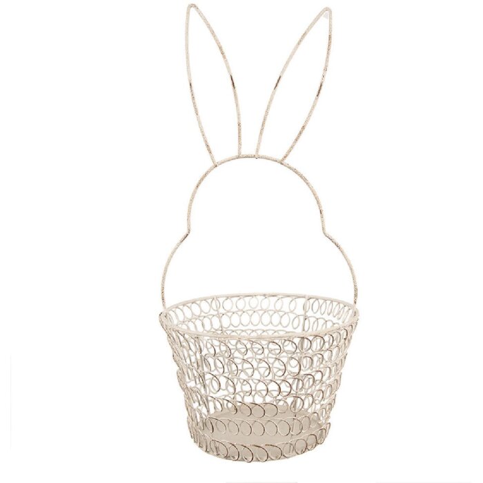 Clayre & Eef 6Y5581M Cestino coniglio bianco Ø 15x34 cm