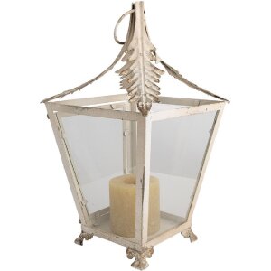 Clayre & Eef 6Y5585 Lanterna Beige 26x26x47 cm Vetro...