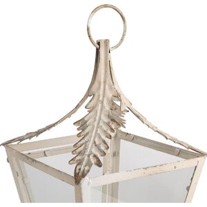 Clayre & Eef 6Y5585 Lanterna Beige 26x26x47 cm Vetro ferro antico
