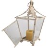 Clayre & Eef 6Y5585 Lanterna Beige 26x26x47 cm Vetro ferro antico