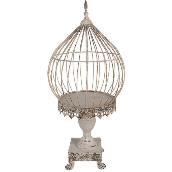 Clayre & Eef 6Y5590 Decorazione Gabbia per uccelli Beige Ø 36x69 cm