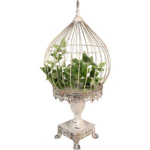 Clayre & Eef 6Y5590 Decorazione Gabbia per uccelli Beige Ø 36x69 cm