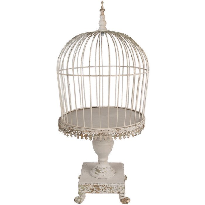Clayre & Eef 6Y5591 Decorazione Gabbia per uccelli in ferro beige antico Ø 33x69 cm