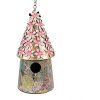 Clayre & Eef 6Y5599 Casetta per uccelli rosa Ø 17x33/70 cm Ferro tondo stile country