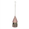 Clayre & Eef 6Y5599 Casetta per uccelli rosa Ø 17x33/70 cm Ferro tondo stile country