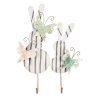 Clayre & Eef 6Y5600 Gancio a muro Coniglio Bianco Grigio 35x6x47 cm