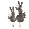 Clayre & Eef 6Y5600 Gancio a muro Coniglio Bianco Grigio 35x6x47 cm