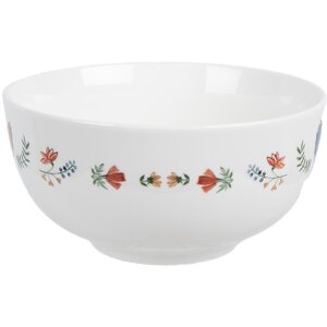 Clayre & Eef CARYBO ciotola in ceramica bianca Ø 14x7 cm 500 ml stile country