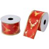 Clayre & Eef LI0124 Nastro Rosso Oro 5 cm x 2,7 m