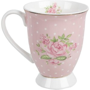 Clayre & Eef SWRMU-2 Tazza in porcellana rosa viola 12x8x10cm 300ml