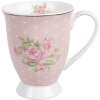 Clayre & Eef SWRMU-2 Tazza in porcellana rosa viola 12x8x10cm 300ml