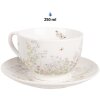 Clayre & Eef WFFKS Tazza da caffè con piattino Bianco 250 ml 12x9x6 cm Ø 14x2 cm