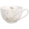 Clayre & Eef WFFKS Tazza da caffè con piattino Bianco 250 ml 12x9x6 cm Ø 14x2 cm