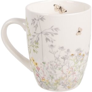 Tazza Clayre & Eef WFFMU Porcellana bianca Botanica 12x8x10 cm 350 ml