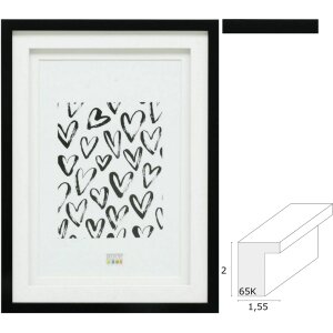Deknudt S65KK2 Cornice nera doppia Passepartout da 10x15...