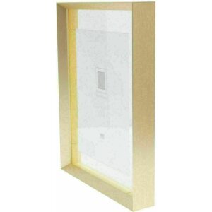 Deknudt S028A1 Cornice in vetro oro alluminio striscia galleggiante effetto foto 13x18cm 18x24cm
