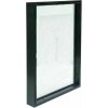 Deknudt S028K2 Cornice in vetro nero alluminio Striscia galleggiante effetto foto 13x18 18x24cm