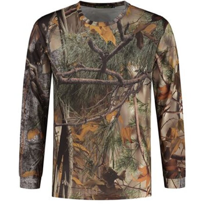 Maglietta Stealth Gear a maniche lunghe con stampa mimetica forestale taglia XXL