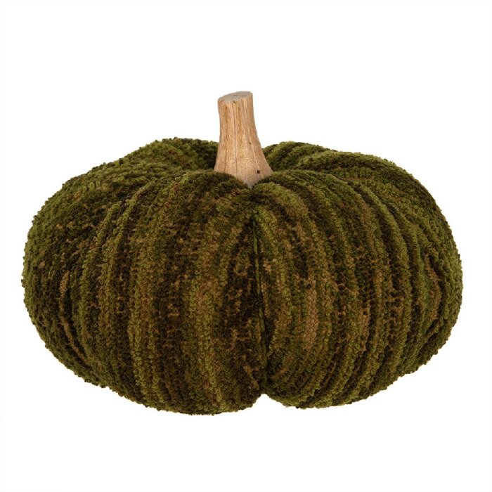 Clayre & Eef 65444 Zucca decorativa in poliestere verde Ø 20x14 cm Stile country
