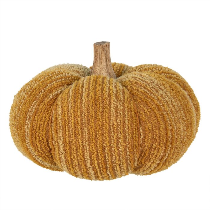 Clayre & Eef 65449 Zucca decorativa in poliestere giallo Ø 20x14 cm Stile country