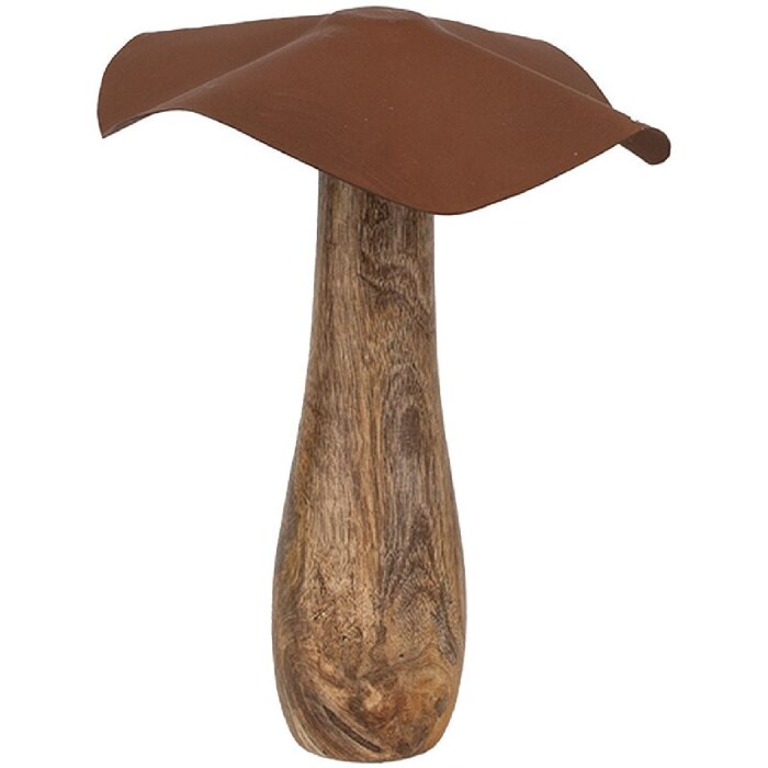 Clayre & Eef 6H2387XL Decorazione Fungo Marrone Ø 20x25 cm